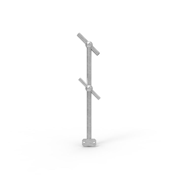 Ball Fence Through Post 45 Degree Side Mount - Left