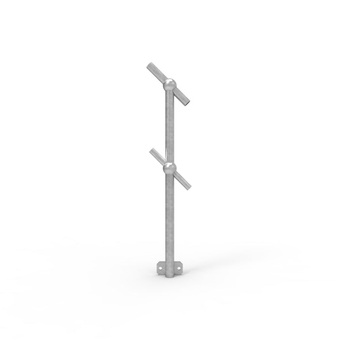 Ball Fence Through Post 45 Degree Side Mount - Right