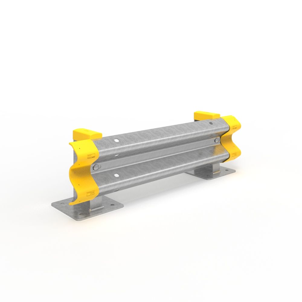 W Beam Surface Mounted Single height Racking End Protector 1330mm - Galvanised