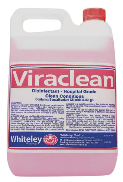 WHITELEY MEDICAL WH210554 Viraclean Hospital Grade Disinfectant 5L