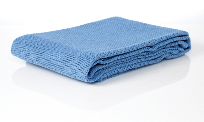 SENTRY MEDICAL BCB Blanket Cotton 100% Cellular 180 x 230cm Blue Single Bed