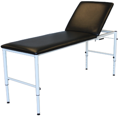 CARETEK EXAMT Bed Examination Couch Tilt Head, Steel Frame White/black - Adjustable Height