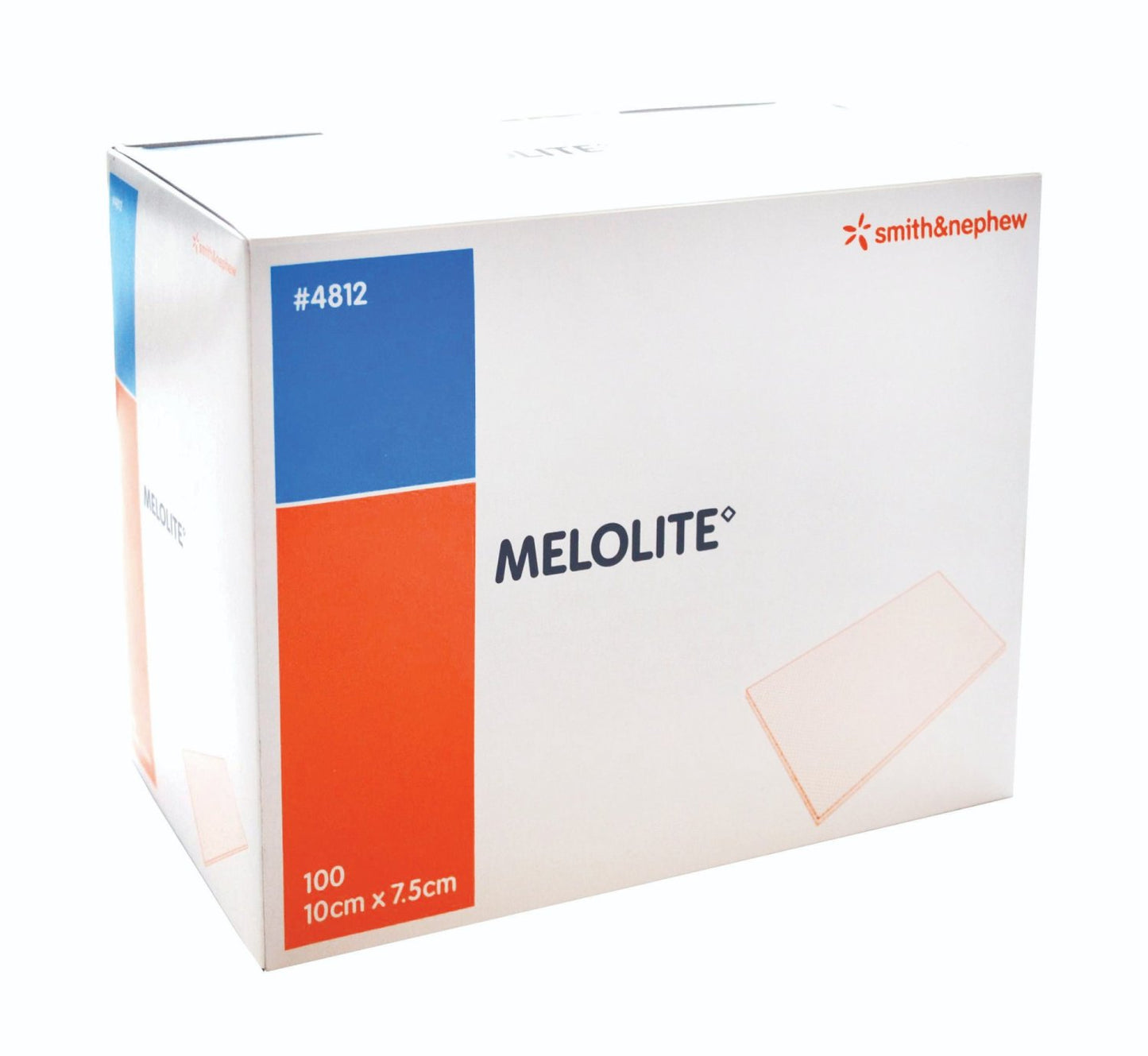 SMITH & NEPHEW S4812 Melolite Non-Adherent Dressing 7.5cm x 10cm Box of 100