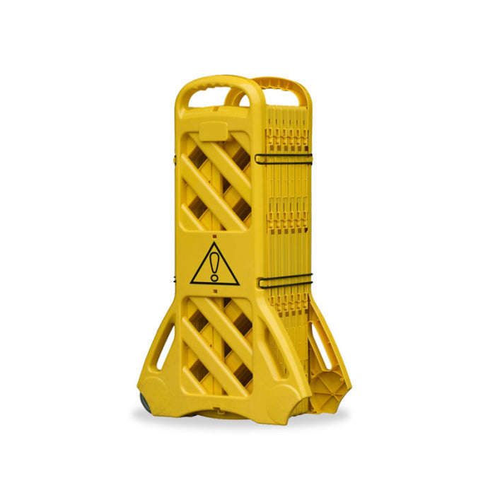 Mobile Expanding Safety Barrier - Polyethylene Yellow