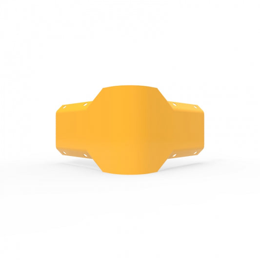 W Beam 90 Degree External Connector - Galvanised and Powder Coated Yellow